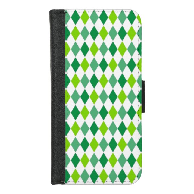 St. Patrick's Day Diamond Shape Pattern-54603 iPhone Wallet Case (Front)