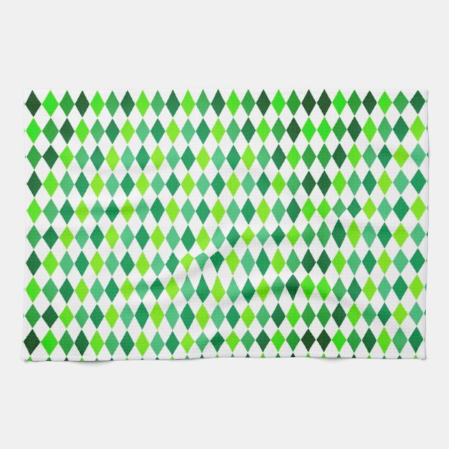 St. Patrick's Day Diamond Shape Pattern-54603 Kitchen Towel (Horizontal)