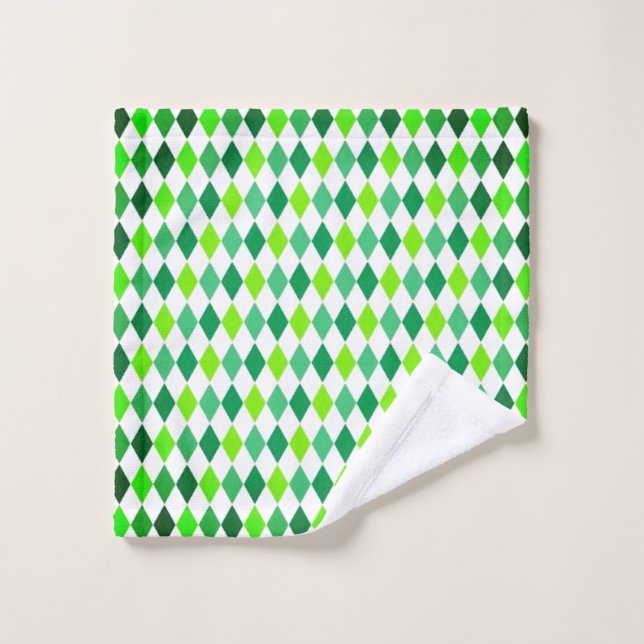 St. Patrick's Day Diamond Shape Pattern-54603 Wash Cloth (Wash Cloth)