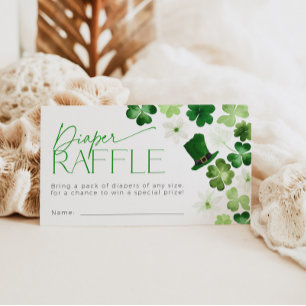 St. Patricks Day Diaper Raffle Ticket Baby Shower Enclosure Card