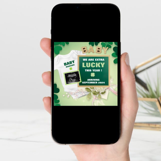 St Patrick's day Digital Pregnancy Announcement (Front Digital)