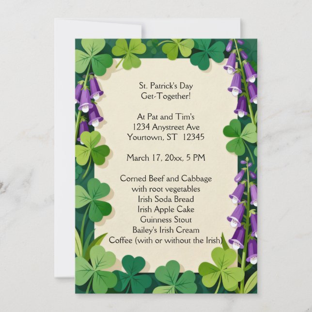 St. Patrick's Day Dinner Invitation (Front)