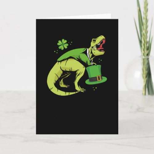 St Patricks day dinosaur Card
