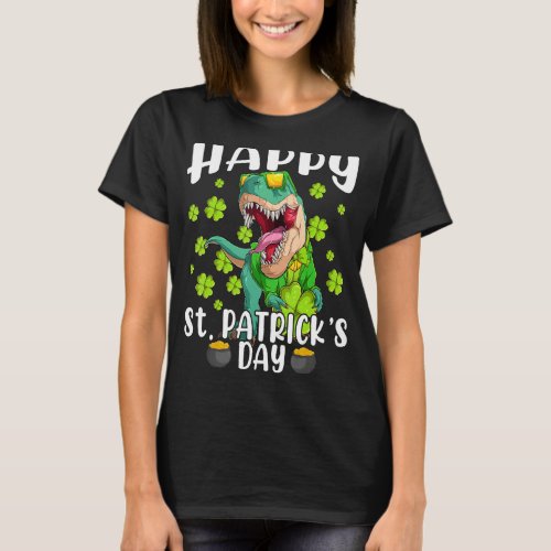 St Patricks Day Dinosaur Happy St Pat Trex Boys Gi T_Shirt