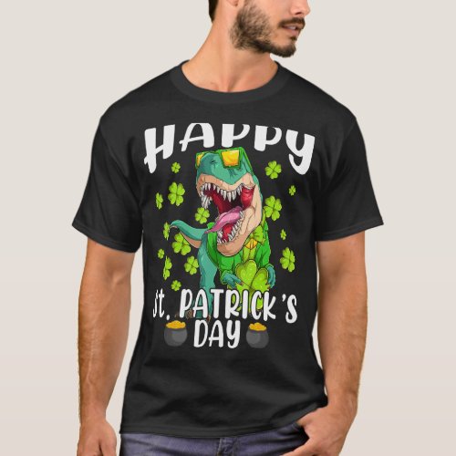 St Patricks Day Dinosaur Happy St Pat Trex Boys Gi T_Shirt