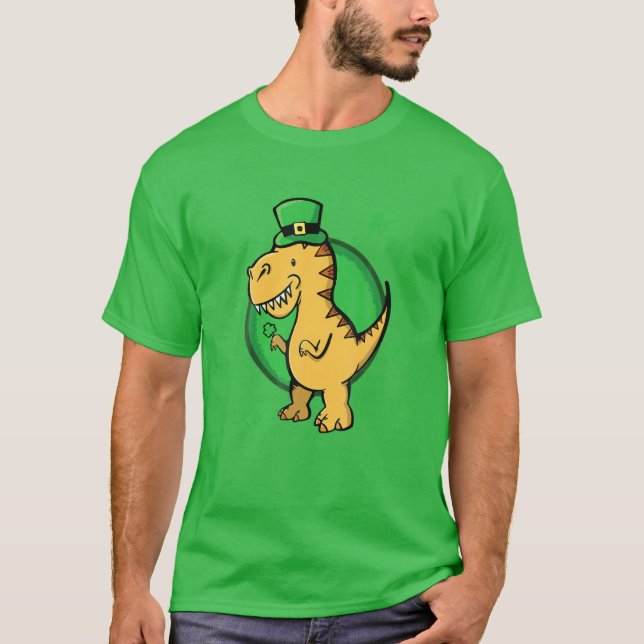 St Patricks Day Dinosaur Irish Funny Men Boy Baby T-Shirt (Front)