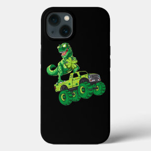 St Patricks Day Dinosaur Monster Truck Shamrock Bo iPhone 13 Case