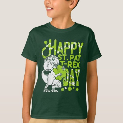 St Patricks Day Dinosaur T Rex Happy St Pat Trex  T_Shirt