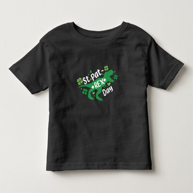  St. Patrick's Day Dinosaur Tee For Kids Party (Front)