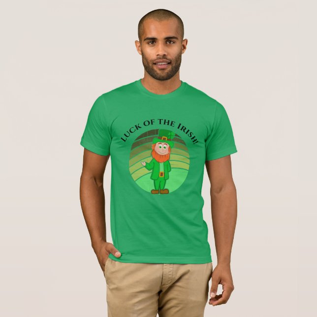 St. Patrick's Day Distressed Irish Leprechaun T-Shirt (Front Full)