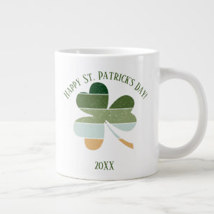 St. Patrick's Day Distressed Lucky Irish Shamrock Giant Coffee Mug