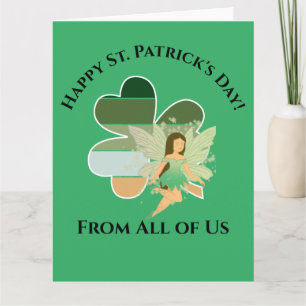 St. Patrick's Day Distressed Shamrock Irish Fairy Card