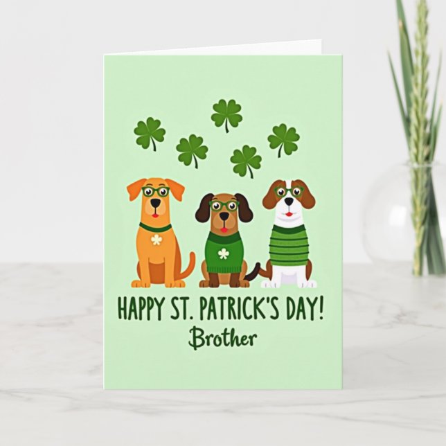 St Patricks Day Dog Art Card (Front)