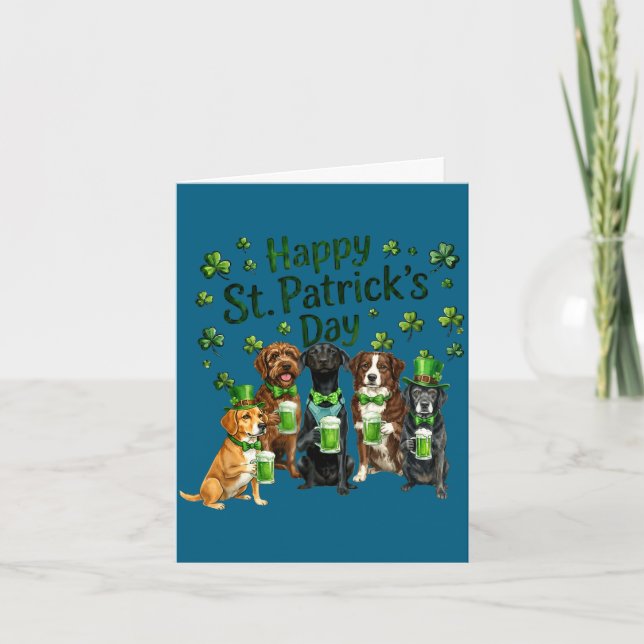 St patrick's day dog lovers squad  card (Front)