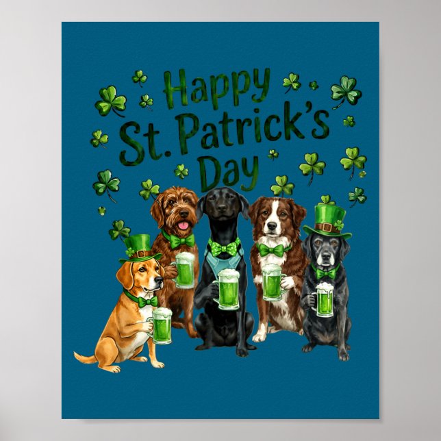 St patrick's day dog lovers squad  poster (Front)