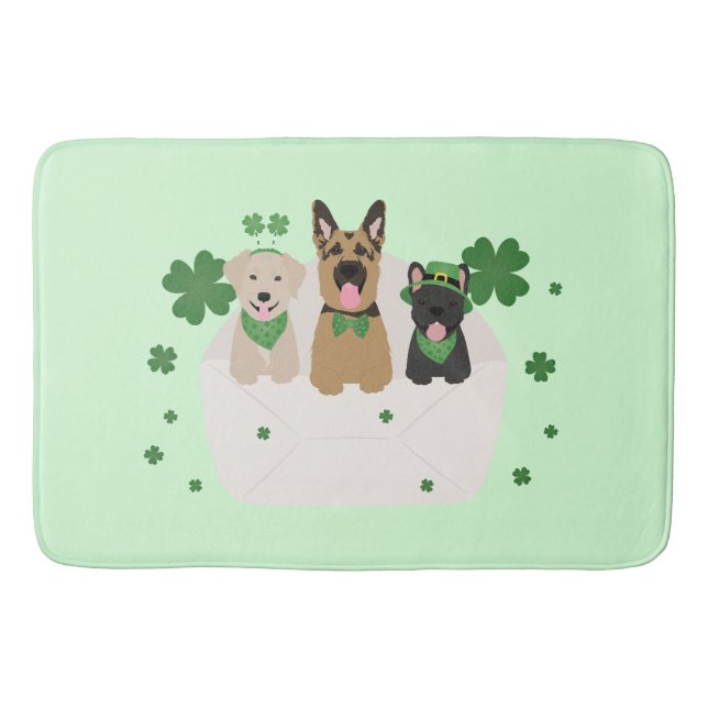 St Patricks Day Dog Mail Bath Mat (Front)