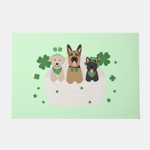 St Patricks Day Dog Mail Doormat