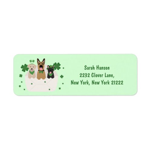 St Patricks Day Dog Mail Label