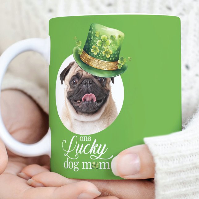St Patrick's Day Dog Mom Custom Photo  Coffee Mug (Creator Uploaded)