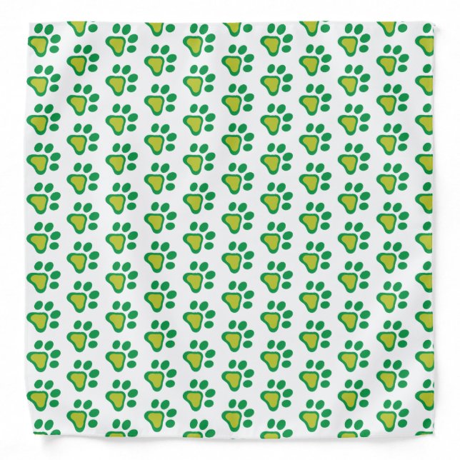 St. Patrick's Day Dog Paw Print Bandana (Front)