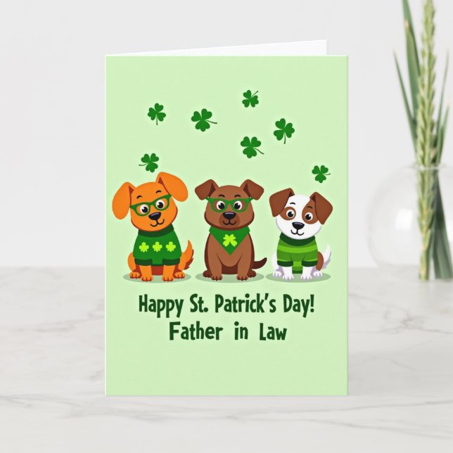 St Patricks Day Dogs Card (Front)