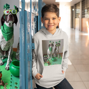 St Patrick's Day Dogs Party Kids Hoodie