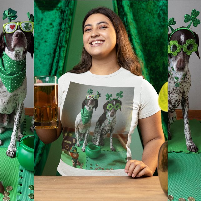 St. Patrick's Day Dogs Party Ladies T-Shirt (St. Patrick's Day Dogs Party Ladies T-Shirt)