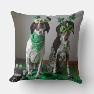 St. Patrick's Day Dogs Ready to Party 20x20 Pillow