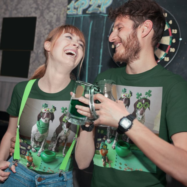 St. Patrick's Day Dogs Ready to Party Dark T-Shirt (St. Patrick's Day Dogs Ready to Party Dark T-Shirt)