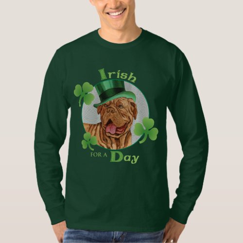 St Patricks Day Dogue de Bordeaux T_Shirt