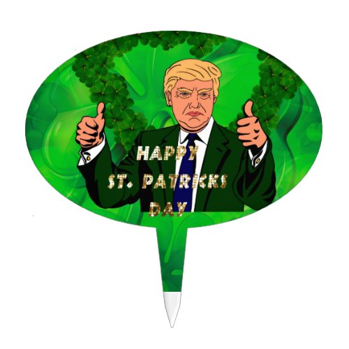 st patricks day donald trump cake topper