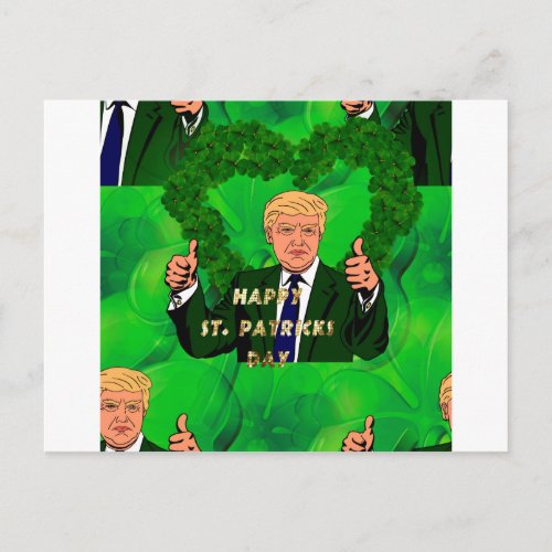 st patricks day donald trump postcard