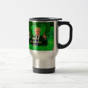 st patricks day donald trump travel mug