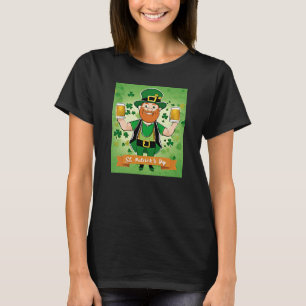 St. Patricks Day Double fisted beers leprechaun T-Shirt
