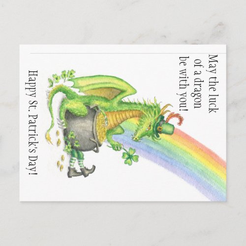 St Patricks Day Dragon postcard