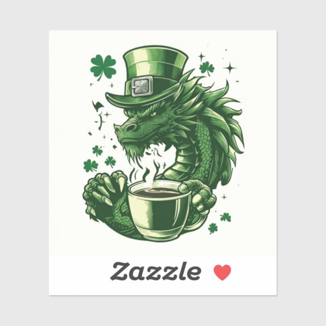 St. Patrick's Day Dragon Sticker (Sheet)