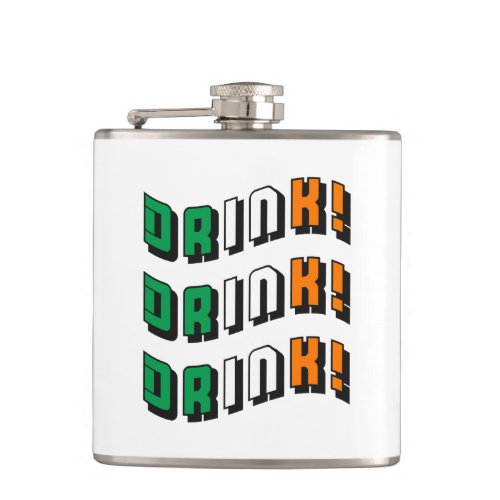 St Patricks Day Drink Irish Funny Cute Drinking Flask