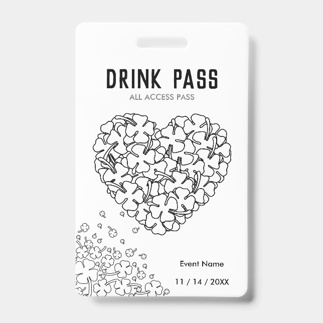 St. Patrick's Day Drink Pass Badge (Front)