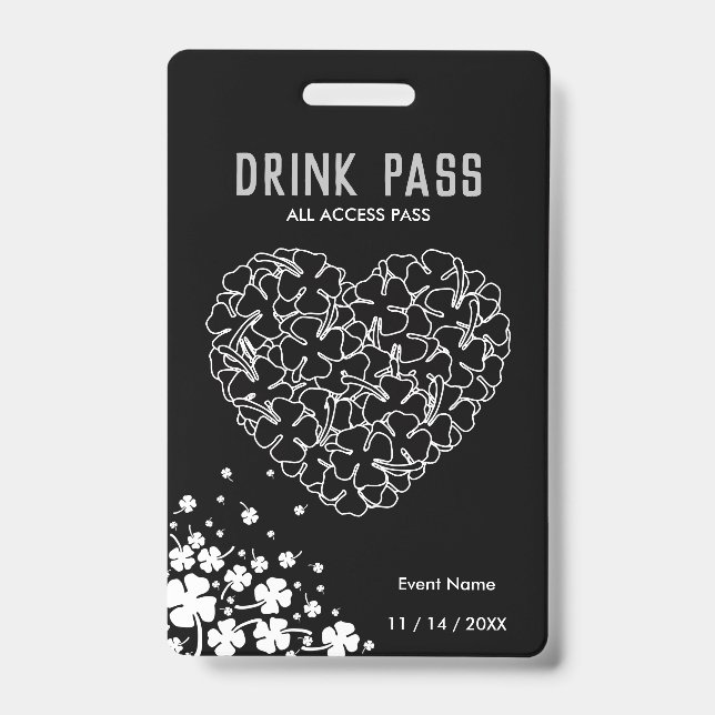 St. Patrick's Day Drink Pass Badge (Front)