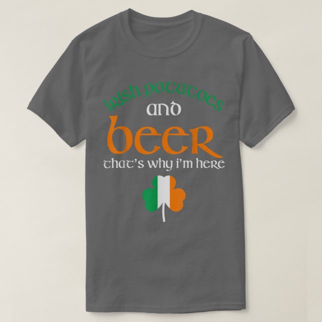 St Patricks Day Drinking Beer Funny Irish Potatoes T-Shirt (Design Front)