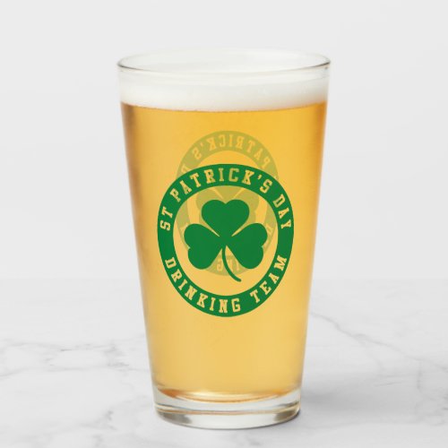 St Patricks Day Drinking Team  Glass