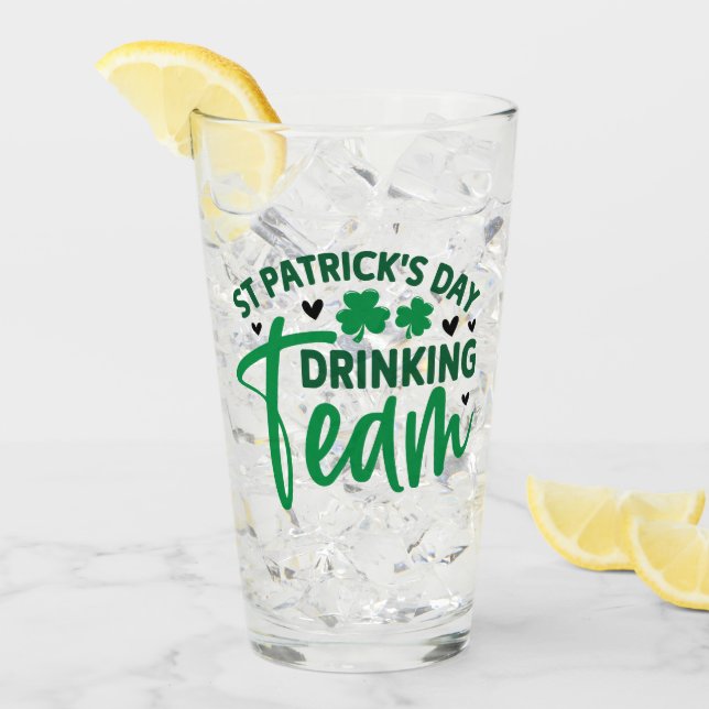 St Patrick's Day Drinking Team Shamrock Glass (Front Ice)