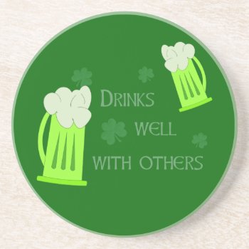 St Patricks Day Drinks Well Coaster by ChiaPetRescue at Zazzle