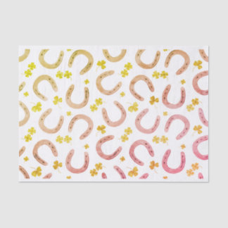 St Patrick's Day Dusty Horseshoe & Shamrock Icons  Tissue Paper