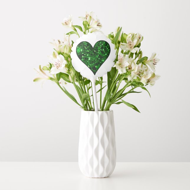 St. Patrick's Day Emerald Heart Balloon (Vase)