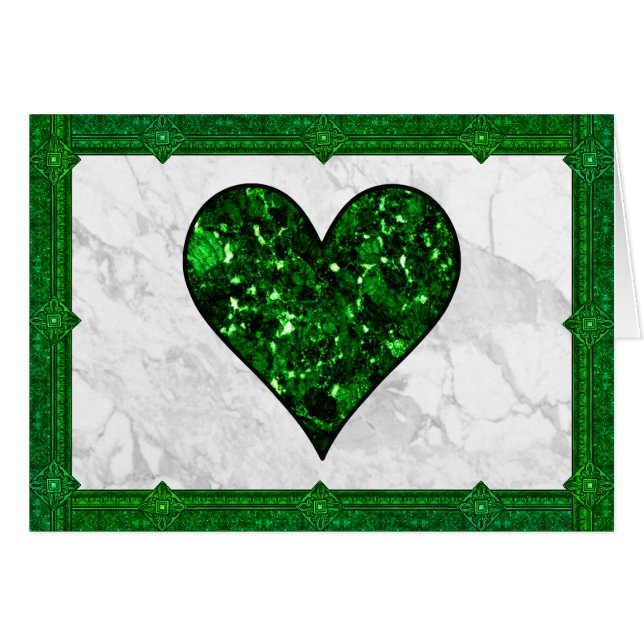 St. Patrick's Day Emerald Heart Cards (Front Horizontal)