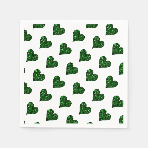 St Patricks Day Emerald Heart Napkins