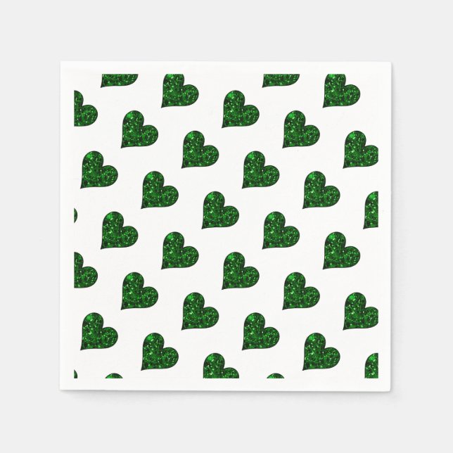St. Patrick's Day Emerald Heart Napkins (Front)