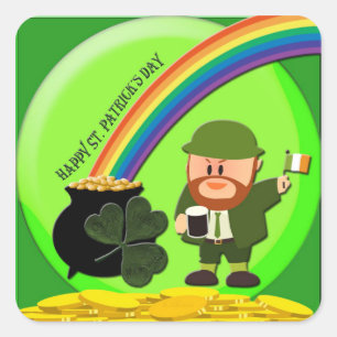 St. Patrick's Day End of Rainbow Square Sticker