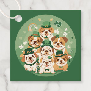 St. Patrick's Day English Bulldogs Favor Tags